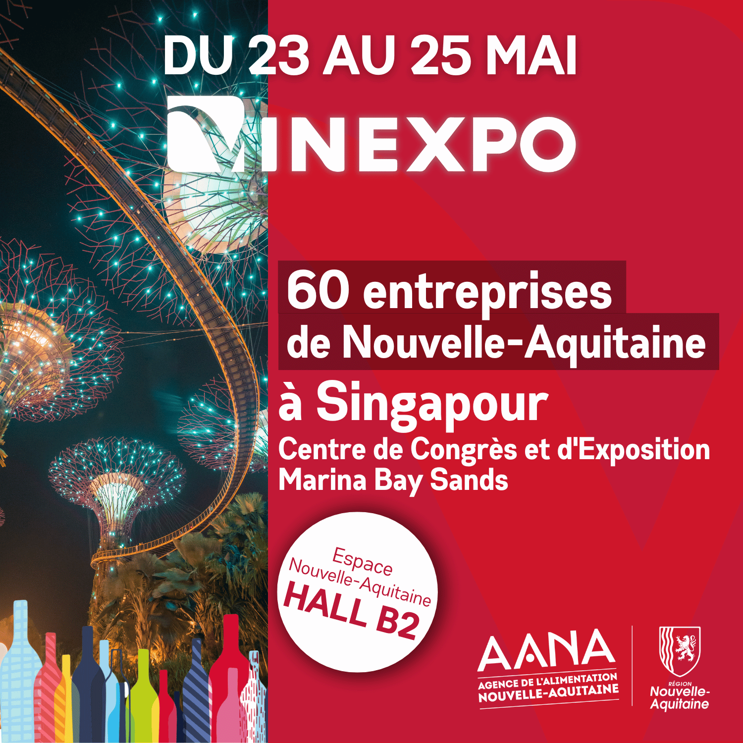 60 entreprises néo-aquitaines en route pour Vinexpo Asia du 23 AU 25 mai 2023, à Singapour